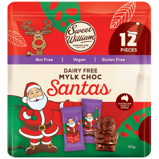 Sweet William Choc Santa 12 Pack 155gm