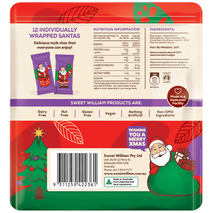 Sweet William Choc Santa 12 Pack 155gm