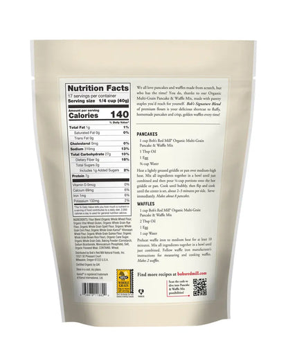 Bob's Red Mill Organic Multi-Grain Pancake & Waffle Mix 680g