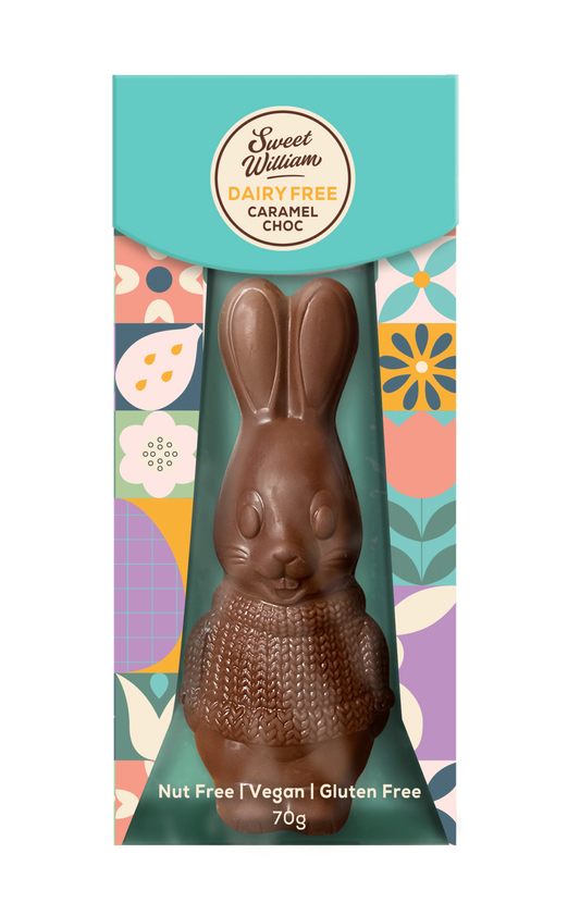 Sweet William Vegan Hollow Caramel Chocolate  Easter Bunny 70gm