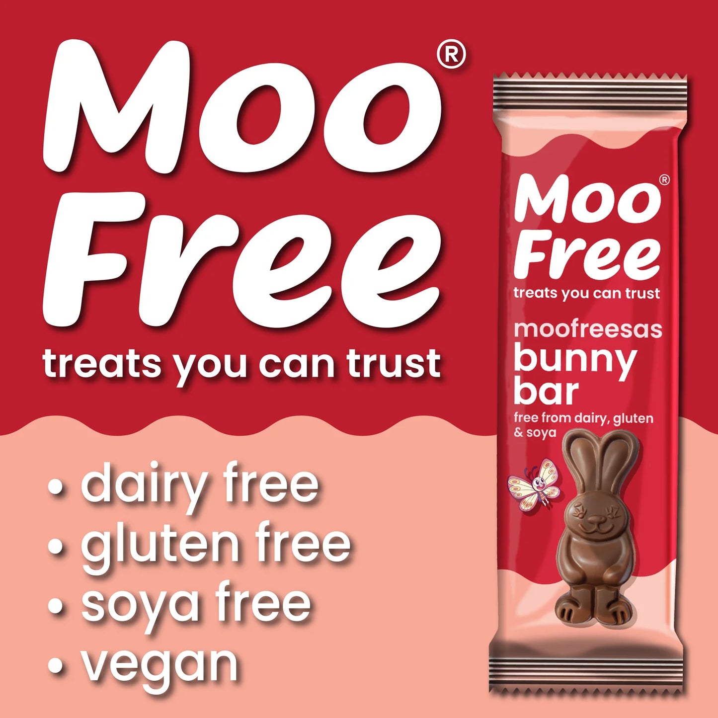 Moo Free Vegan Easter Moofreeas Bunny Bar 30gm