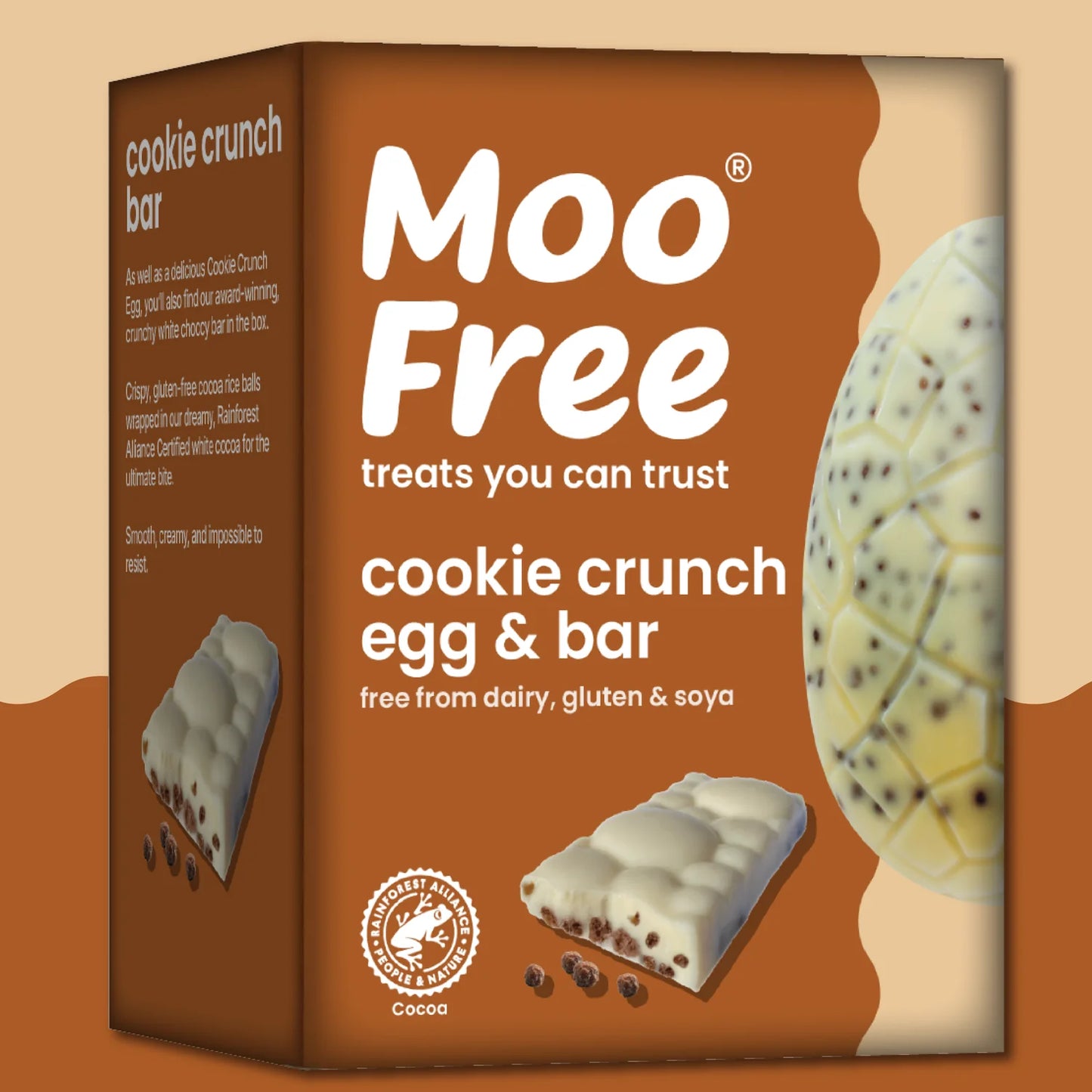 Moo Free Vegan Easter Cookie Crunch Choccy Egg & Bar 135gm