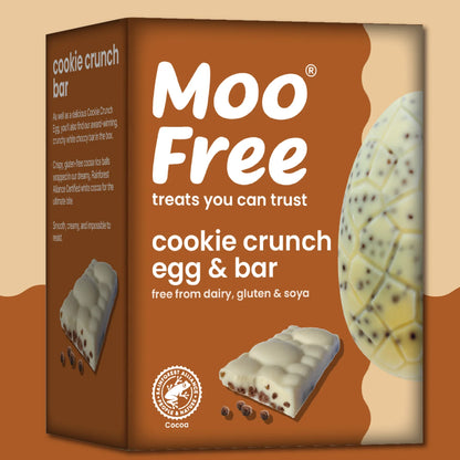 Moo Free Vegan Easter Cookie Crunch Choccy Egg & Bar 135gm