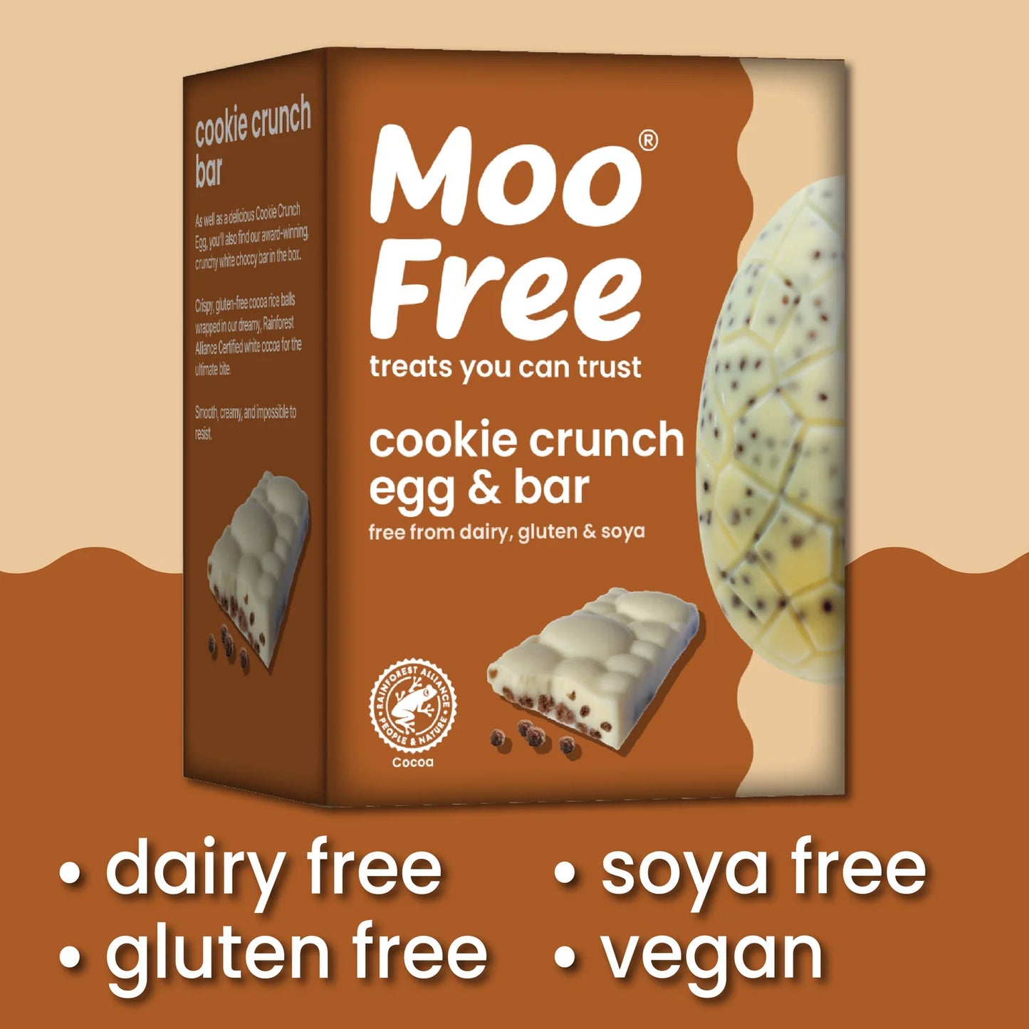 Moo Free Vegan Easter Cookie Crunch Choccy Egg & Bar 135gm