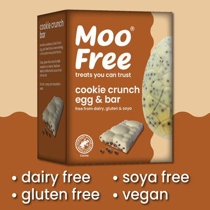 Moo Free Vegan Easter Cookie Crunch Choccy Egg & Bar 135gm
