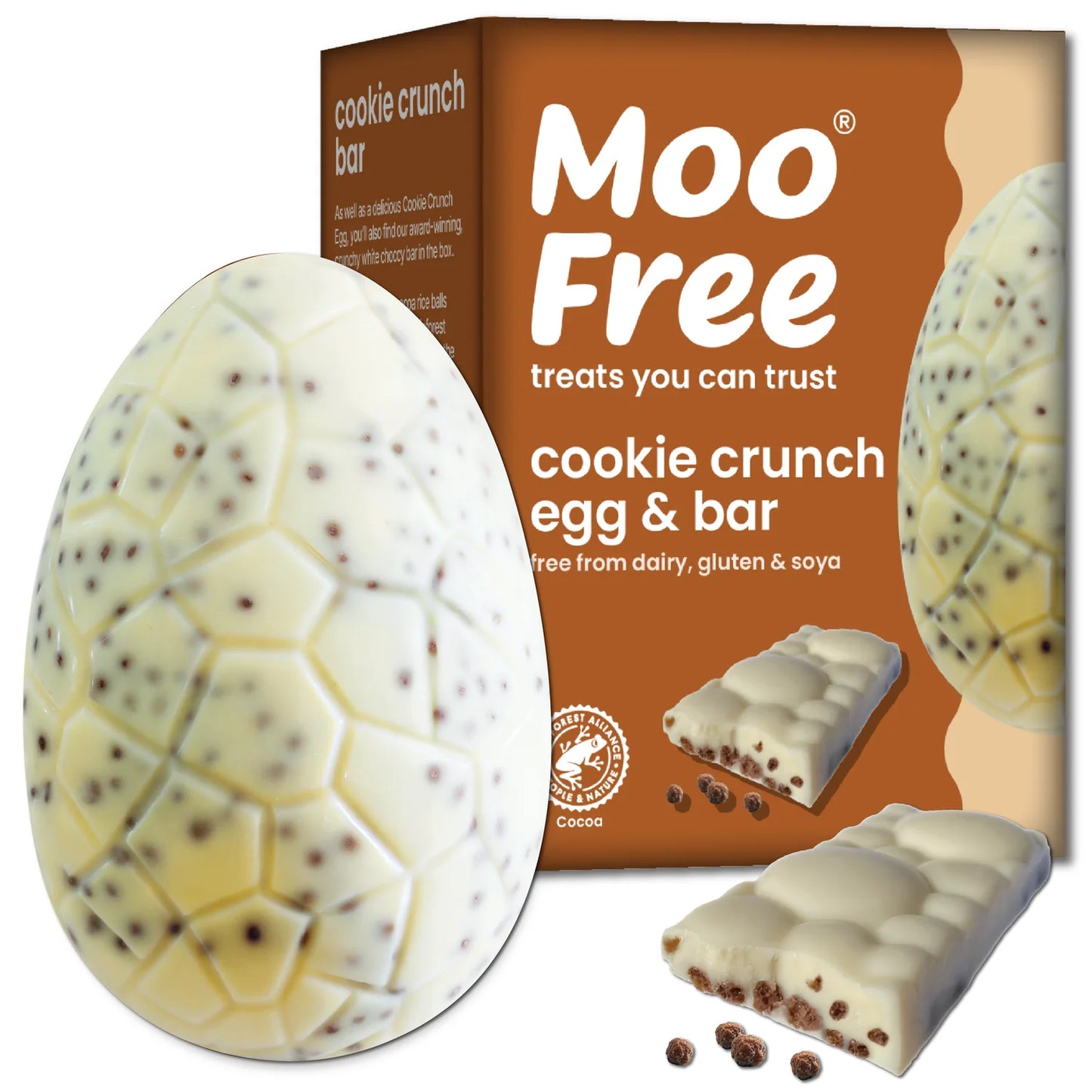 Moo Free Vegan Easter Cookie Crunch Choccy Egg & Bar 135gm