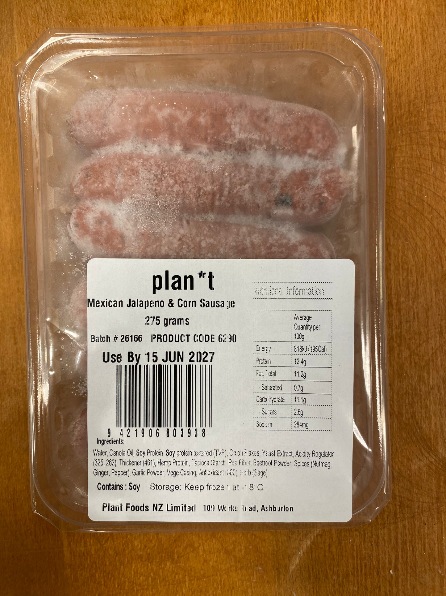 Plan*t Mexican Jalapeno & Corn Sausage 275gm