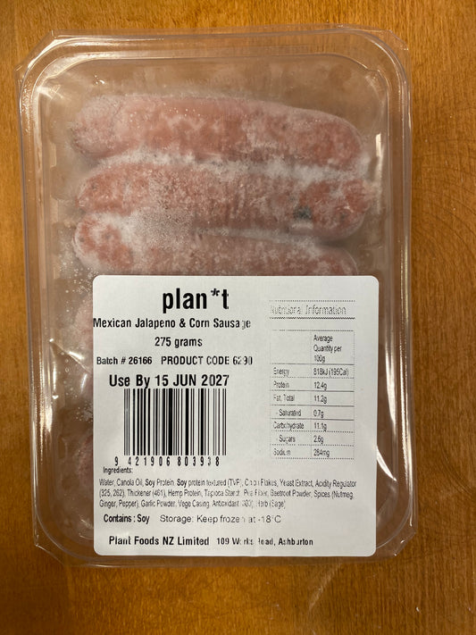 Plan*t Mexican Jalapeno & Corn Sausage 275gm