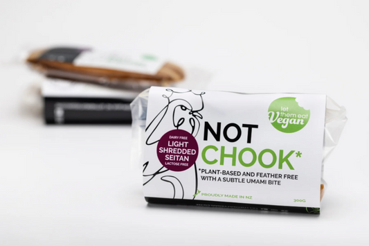 Package of Let Them Eat Vegan Not Chook light shredded seitan on a white background