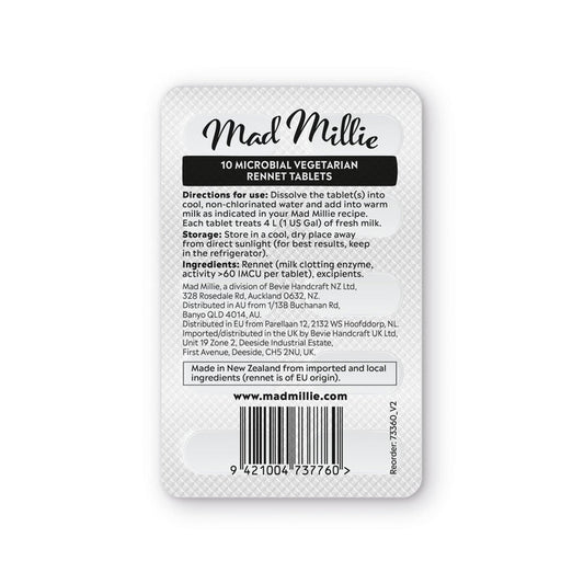 Mad Millie Vegetarian Rennet (Tablet Strip x 10)
