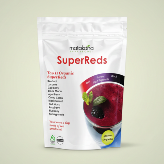 SuperReds package with a white background