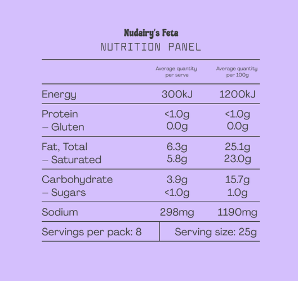 Nudairy Feta Block 250g