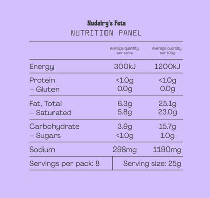 Nudairy Feta Block 250g