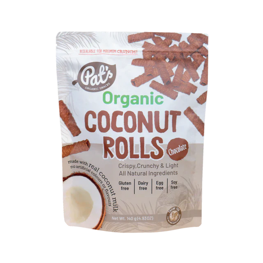 Pats Organic Coconut Rolls (Chocolate) 140g