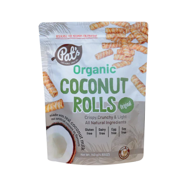 Pats Organic Coconut Rolls (Original) 140g