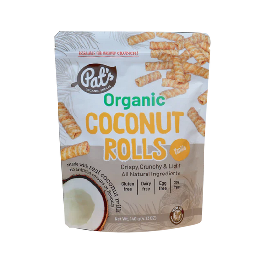 Pats Organic Coconut Rolls (Vanilla) 140g