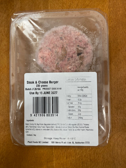 Plan*t Stea*k n Cheese Burger Patties 2pk