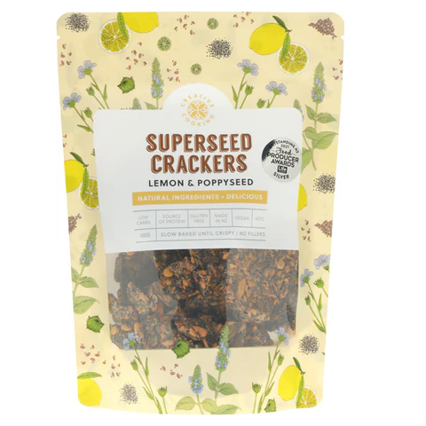 Superseed Crackers Lemon & Poppyseed 120gm