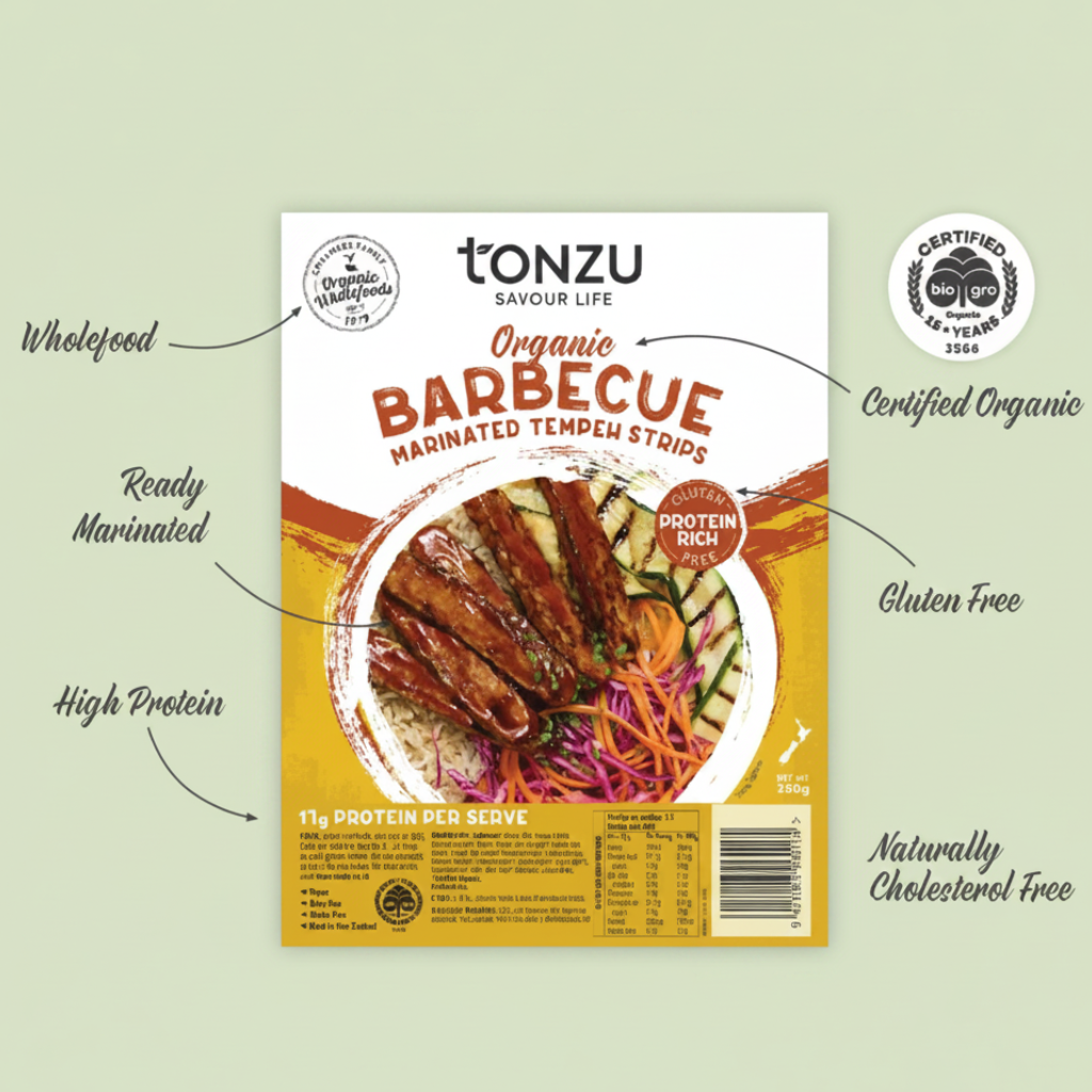 Tonzu Organic BBQ Tempeh Strips 250g