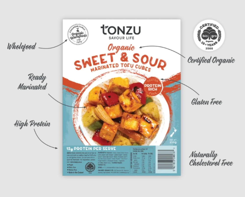 Tonzu Organic Sweet & Sour Marinated Tofu 250g
