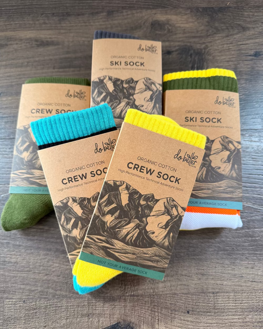 Organic Cotton Ski + Crew Socks Winter Bundle: 5 Pack