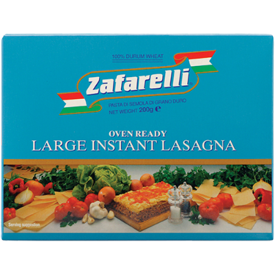 Zafarelli Large Instant Lasagna Sheets 200gm