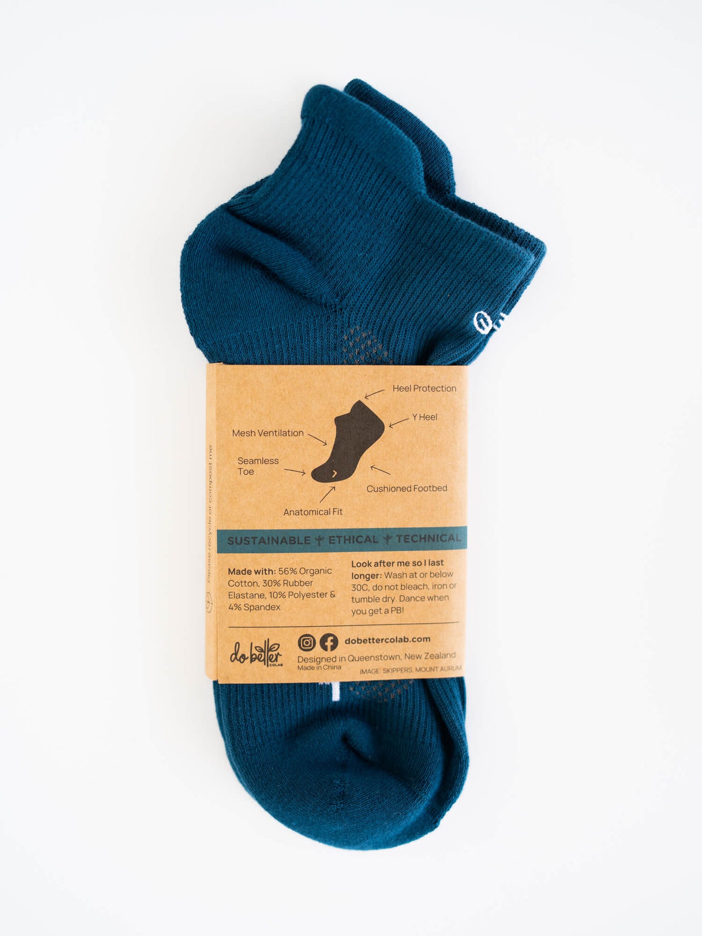 Organic Cotton Ankle Sock - Cobalt