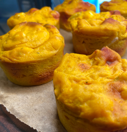 PBCafe vegan roast pumpkon & feta quiche muffins