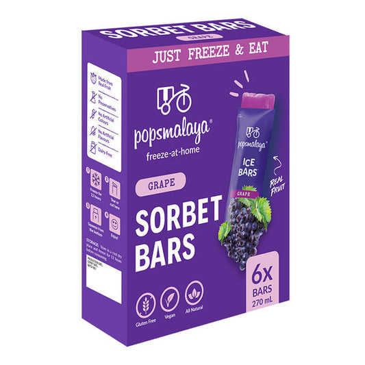 C&P Pops Malaya Freeze At Home Sorbet Bar Grape 6 x 45ml
