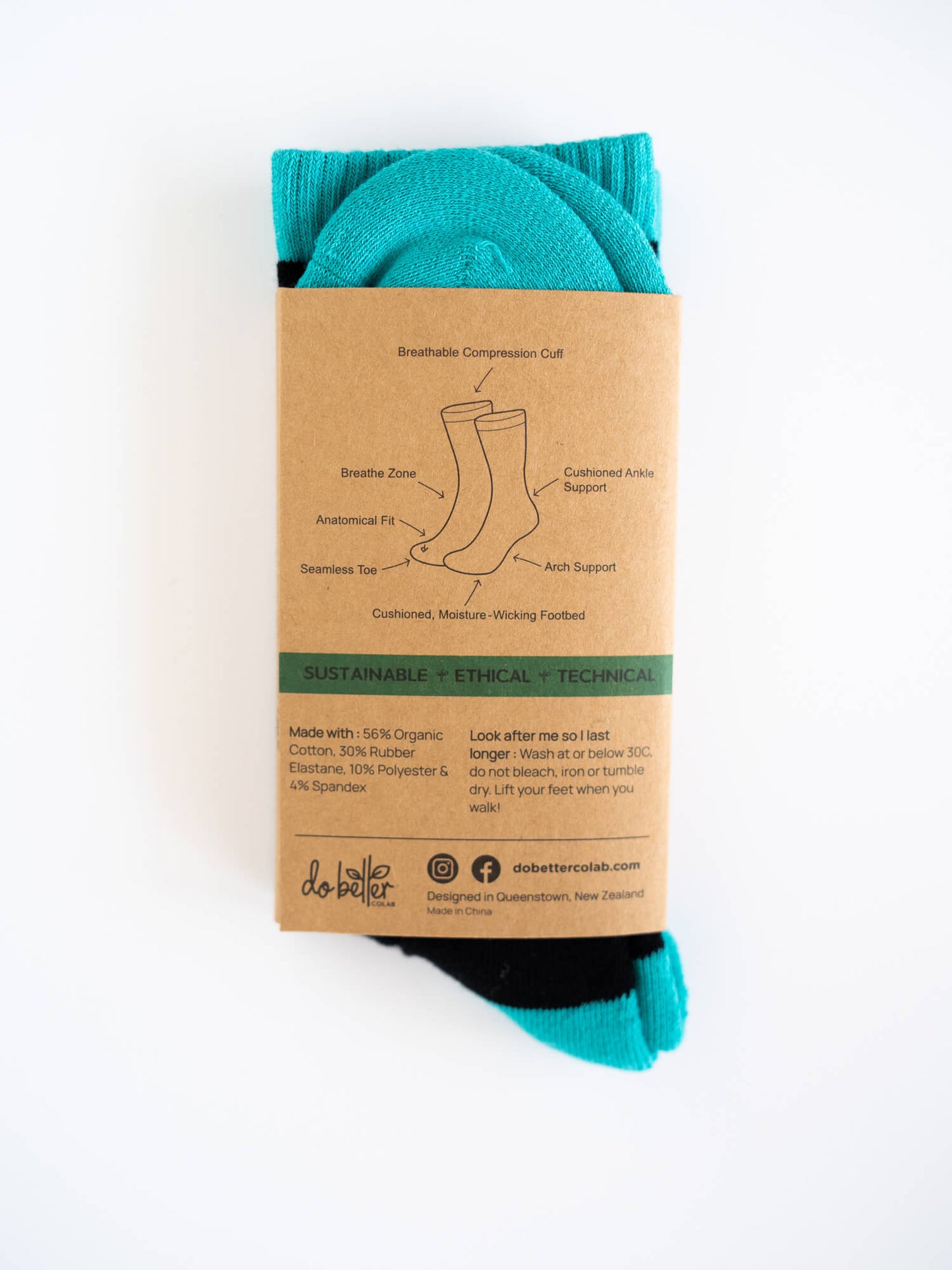 Organic Cotton Lite Crew Sock - Chevron Strike