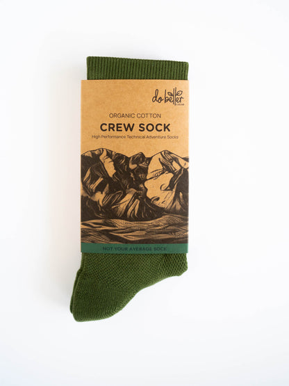 Organic Cotton Luxe Crew Sock - Forest (Imperfect)