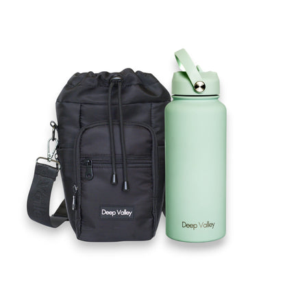Bundle: Frosted Mint 1L Insulated Bottle + Black DayTrip Mini Bag