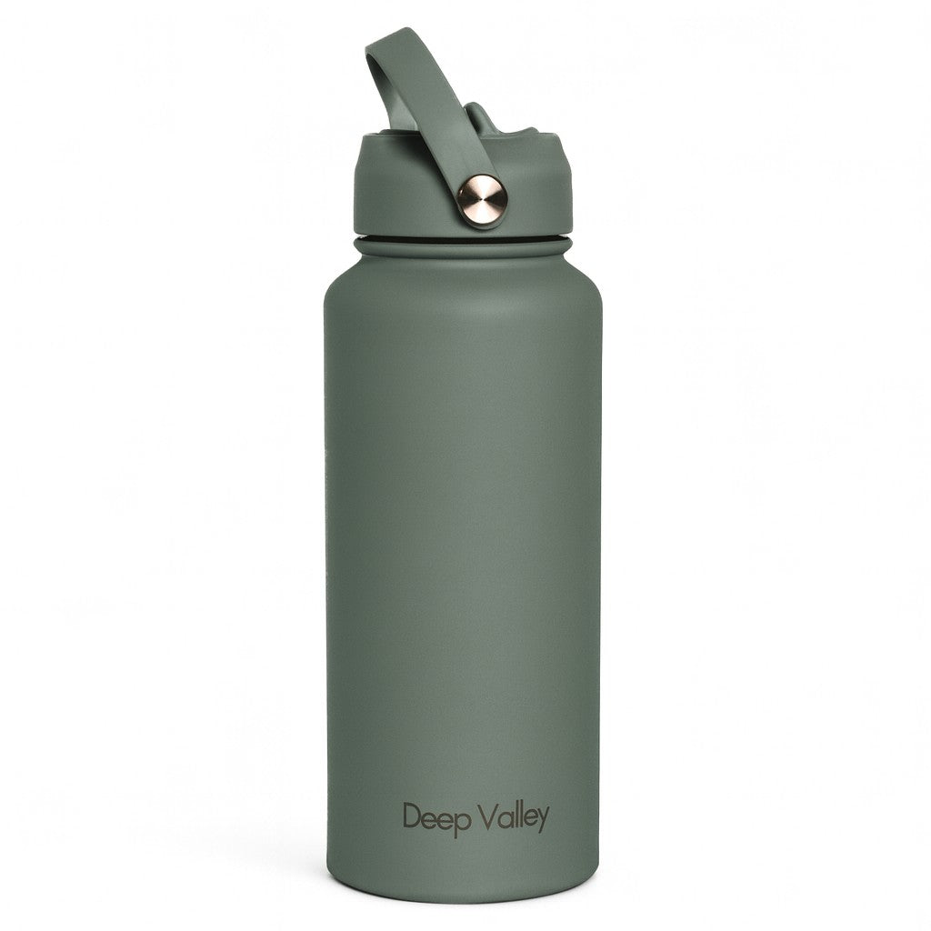 Bundle: Pea Green 1L Insulated Bottle + Black DayTrip Mini Bag