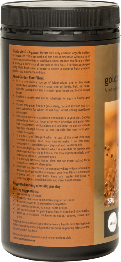 Waihi Bush Organic Golden Flax Fibre 550g