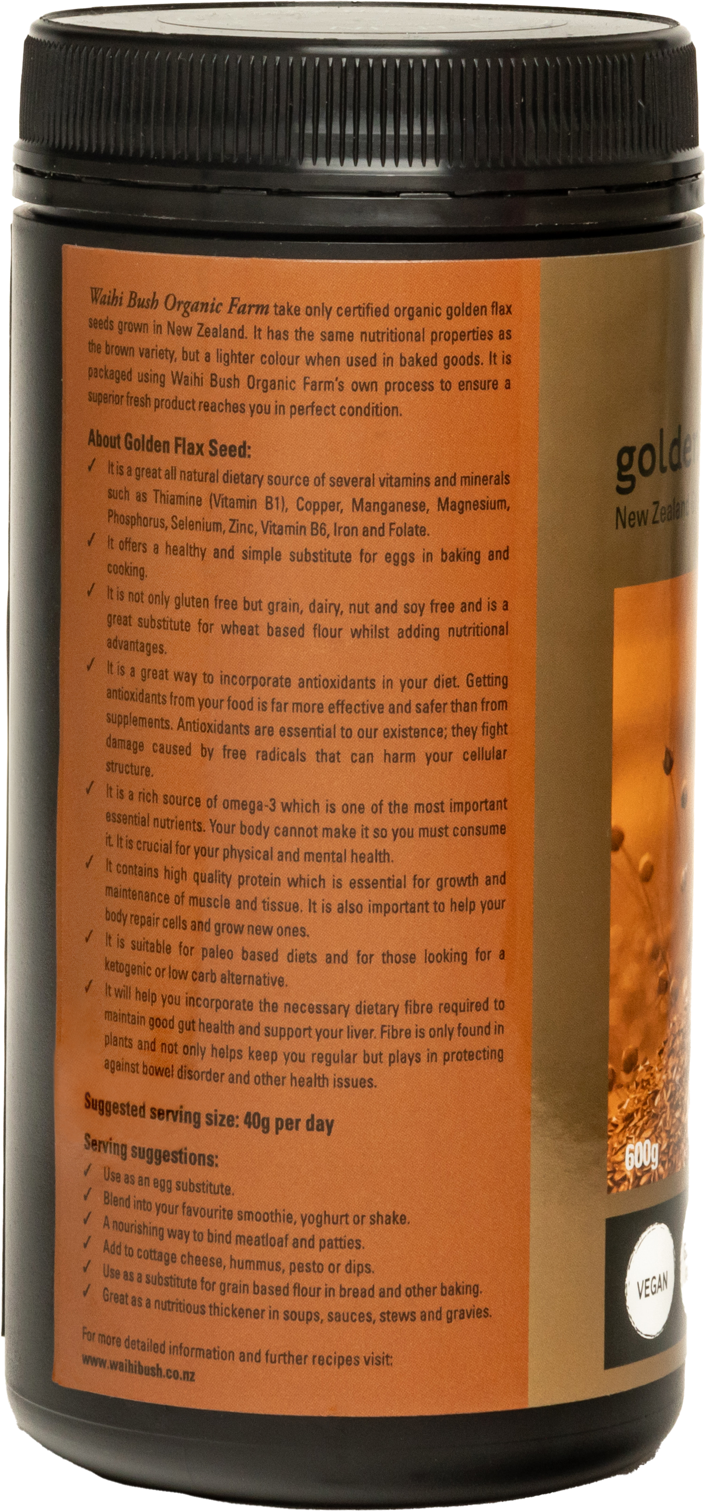 Waihi Bush Organic Golden Linseed 600g