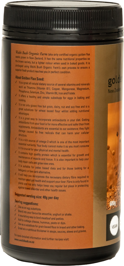 Waihi Bush Organic Golden Linseed 600g