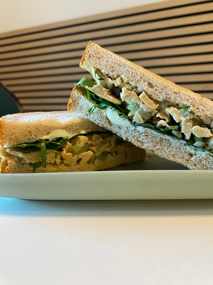 PBCafe Vegan NOT Chook from let them eat vegan salad sandwich on rustic white bread