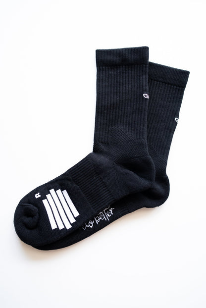 Organic Cotton Luxe Crew Sock - Stealth Black