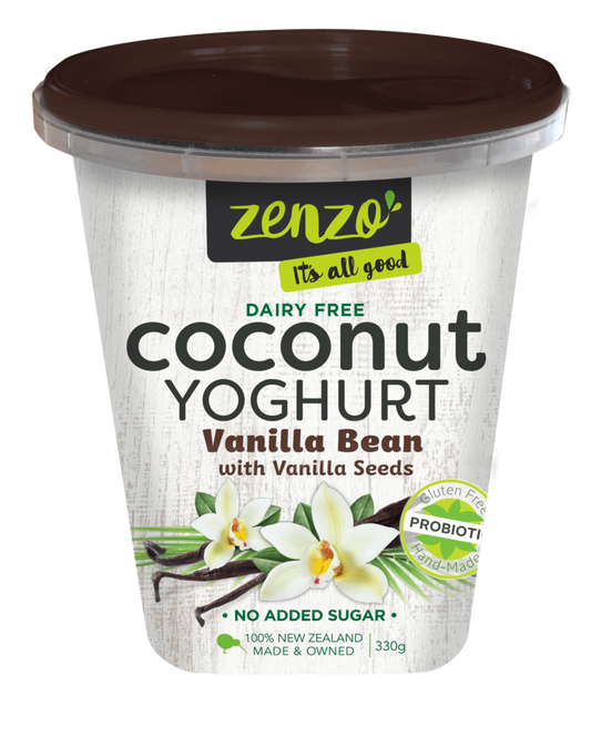 Zenzo Coconut Yoghurt Vanilla Bean with Vanilla Seeds 330gm