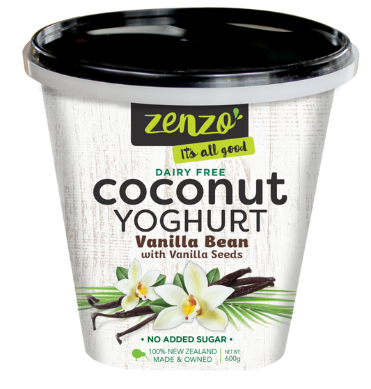 Zenzo Coconut Yoghurt Vanilla Bean with Vanilla Seeds 600gm